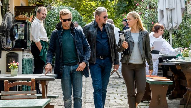 "Soko Donau - Wien sehen und sterben": Rainer Doppler (Gustl Lederer), Michael Steinocher (Simon Steininger), Stefan Jürgens (Carl Ribarski), Lilian Klebow (Penny Lanz)